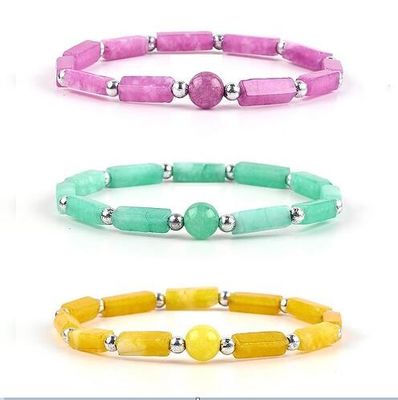 calidad  3mm/8mm/13mm Rectangle Bead Healing Energy Crystal Gemstone Bracelet fábrica