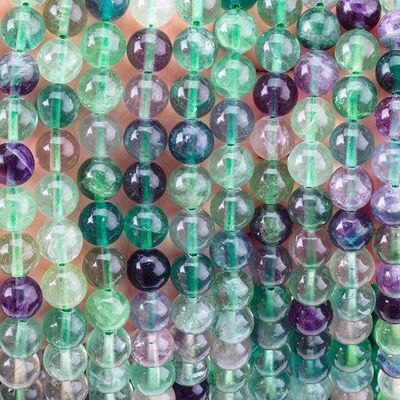 calidad  8mm Colored Flourite Gems Bead Healing Crystal Beads For Jewelry Making fábrica