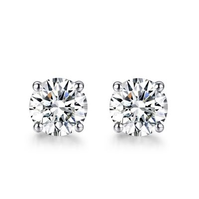 calidad  18k Gold Moissanite Diamond Stud Earrings White Gold Support Customization fábrica