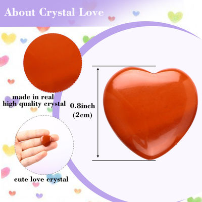0.8 pulgadas de Jaspe Rojo Natural, Piedra de Oro en forma de corazón, Cristal Sanador.