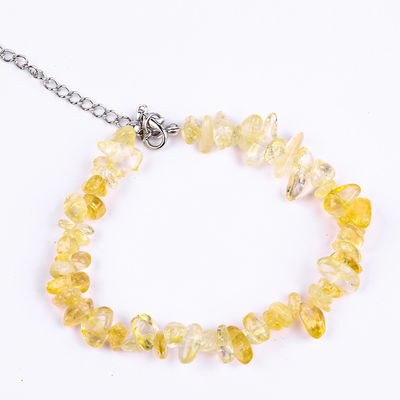 Piedra preciosa natural ajustable Chips irregulares Brazalete de piedra de grava Energía curativa Joyería