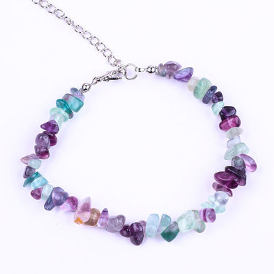 Piedra preciosa natural ajustable Chips irregulares Brazalete de piedra de grava Energía curativa Joyería