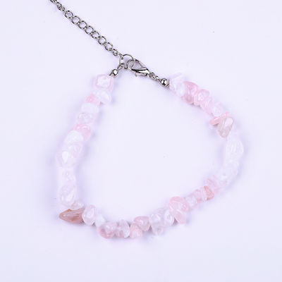Piedra preciosa natural ajustable Chips irregulares Brazalete de piedra de grava Energía curativa Joyería