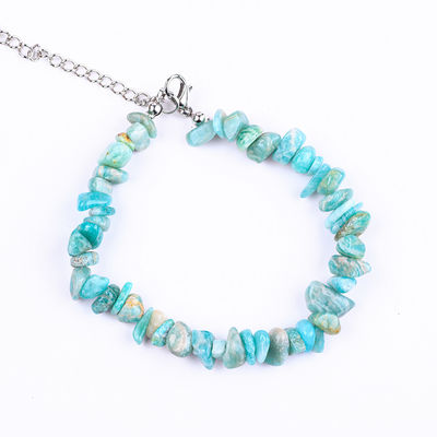 Piedra preciosa natural ajustable Chips irregulares Brazalete de piedra de grava Energía curativa Joyería
