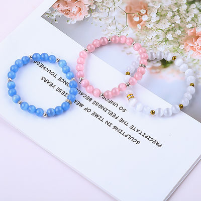 8mm//10mm/12mm Ojo de gato redondo Pulsera de piedra preciosa para combinar ropa