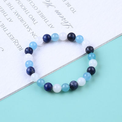 Cuarzo claro / Sodalita / Calcedonia azul 8mm Energía Positiva Cristal de la pulsera de cuentas