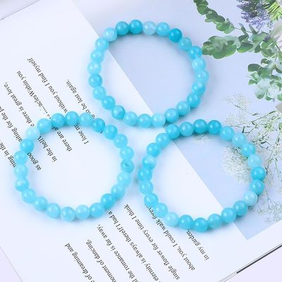 Brazaletes de piedras preciosas de curación Aquamarinos Brazaletes de curación de fiesta Joyería OEM