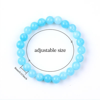 Brazaletes de piedras preciosas de curación Aquamarinos Brazaletes de curación de fiesta Joyería OEM