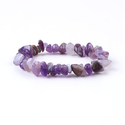 Chips hechos a mano Brazalete de piedra de grava Ametista irregular Energía curativa Joyería