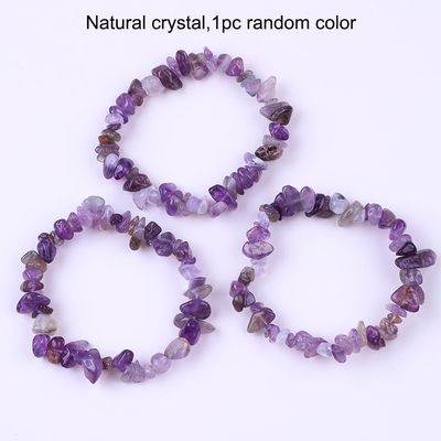 Chips hechos a mano Brazalete de piedra de grava Ametista irregular Energía curativa Joyería