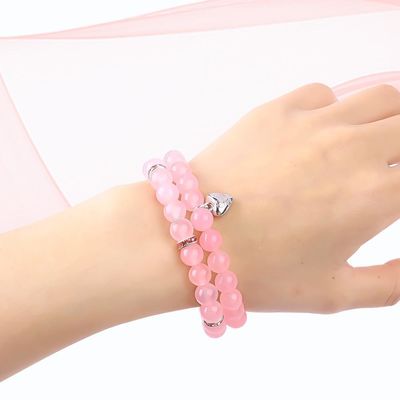 8 mm Rosa de cuarzo de piedra preciosa de cuentas pulsera energía curativa joyas de encanto