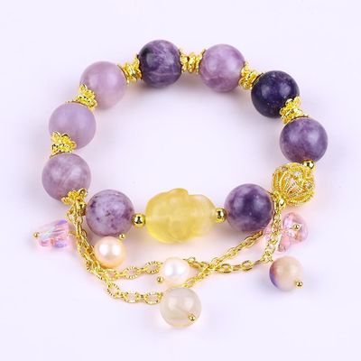 Joyería de fiesta gemas de piedra brazaletes de estiramiento para regalar