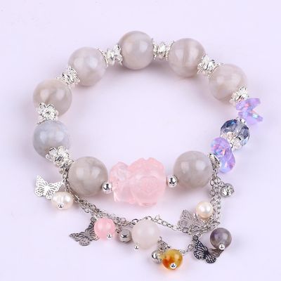 Joyería de fiesta gemas de piedra brazaletes de estiramiento para regalar