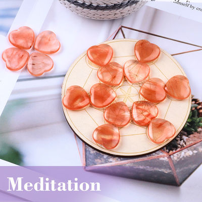 20 mm de sandía piedra pulida cuarzo en forma de corazón cristal de cuarzo rosa