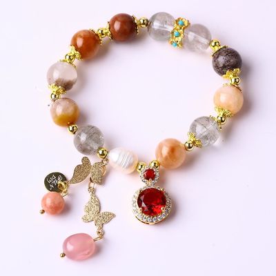 Energía curativa hecha a mano 10mm Brazalete de cuentas de piedra preciosa Brazalete de estiramiento
