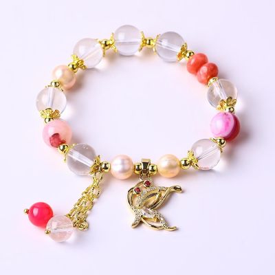 Energía curativa hecha a mano 10mm Brazalete de cuentas de piedra preciosa Brazalete de estiramiento