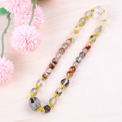 Brazalete de cuerdas de jardín natural de 8 mm 10 mm DIY Brazalete de estiramiento de cuarzo claro para regalo