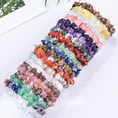 Chips irregulares de grava energía cicatrizante Chakra de piedra natural brazalete OEM ODM