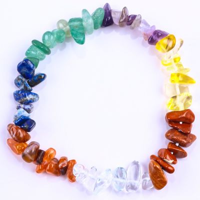 Chips irregulares de grava energía cicatrizante Chakra de piedra natural brazalete OEM ODM