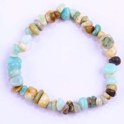 Chips irregulares de grava energía cicatrizante Chakra de piedra natural brazalete OEM ODM