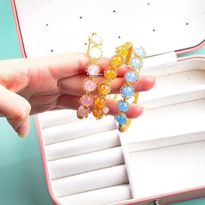 Cables envueltos curativos con cuentas redondas piedra preciosa brazalete joyería