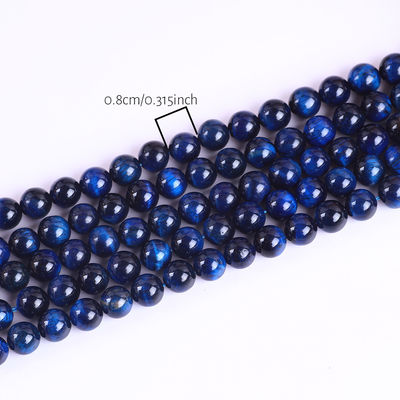 8 mm de color azul oscuro natural de ojo de tigre piedra preciosa cristal de piedra para la fabricación de joyas