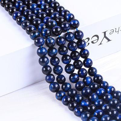 8 mm de color azul oscuro natural de ojo de tigre piedra preciosa cristal de piedra para la fabricación de joyas