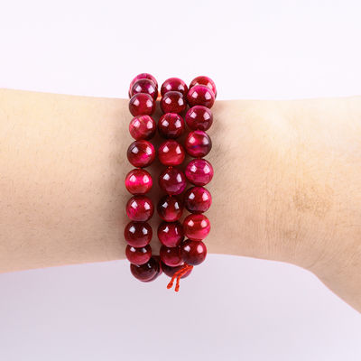 8mm Rosa Ojo de Tigre Rojo Piedra preciosa de curación Rosa Cristal de Piedra Perlas para la fabricación de joyas