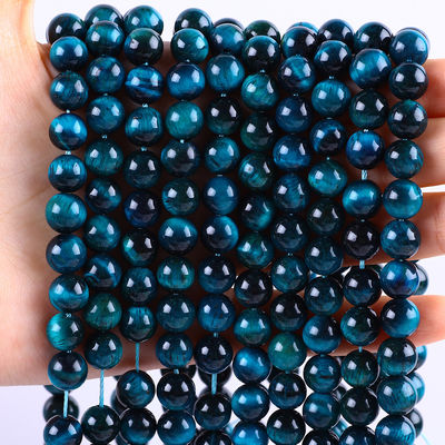 8 mm Ojo de tigre azul del lago piedra preciosa cristalina curativa cuentas de piedra para la fabricación de joyas