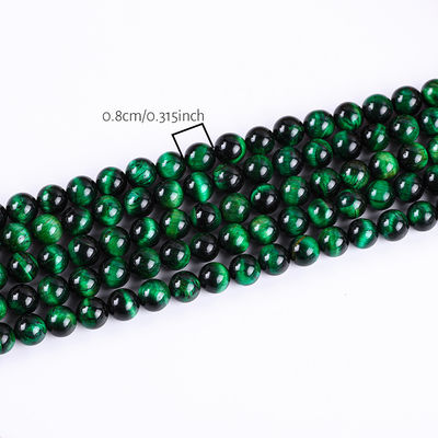 8mm Ojo de tigre verde piedra preciosa de cristal de piedra curativa para hacer joyas