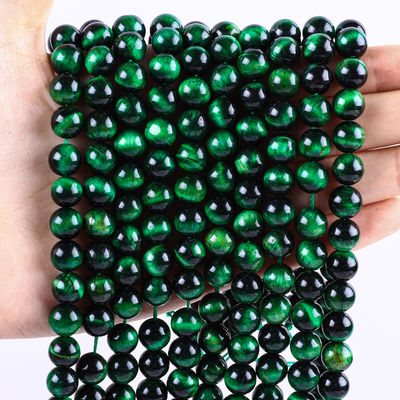 8mm Ojo de tigre verde piedra preciosa de cristal de piedra curativa para hacer joyas