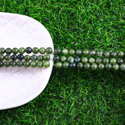 Perlas redondas de jade del sur piedra preciosa de cristal natural tamaño de perlas diferentes hebras sueltas de perlas para hacer joyas DIY