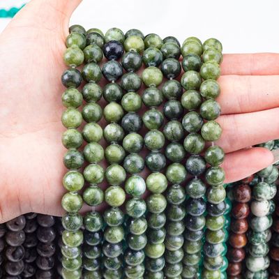 Perlas redondas de jade del sur piedra preciosa de cristal natural tamaño de perlas diferentes hebras sueltas de perlas para hacer joyas DIY