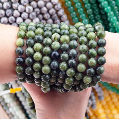Perlas redondas de jade del sur piedra preciosa de cristal natural tamaño de perlas diferentes hebras sueltas de perlas para hacer joyas DIY