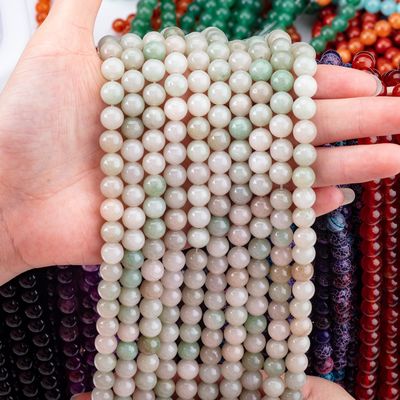 She Tai Jade Redonda Perla cristal natural de piedra preciosa de diferentes tamaños de perlas hilos de perlas sueltas para la fabricación de joyas DIY