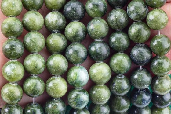 Perlas redondas de jade del sur piedra preciosa de cristal natural tamaño de perlas diferentes hebras sueltas de perlas para hacer joyas DIY