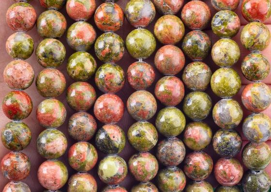 Unakite cuentas redondas cristal natural piedra preciosa tamaño de cuentas diferentes hebras de cuentas sueltas para la fabricación de joyas DIY