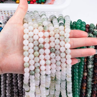 Tian Shan Jade verde cuentas redondas cristal natural piedra preciosa tamaño de cuentas diferentes hebras de cuentas sueltas para hacer joyas DIY
