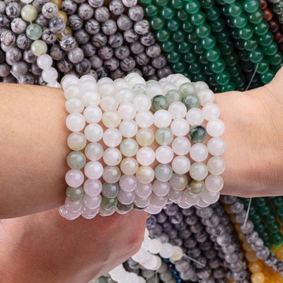 Tian Shan Jade verde cuentas redondas cristal natural piedra preciosa tamaño de cuentas diferentes hebras de cuentas sueltas para hacer joyas DIY