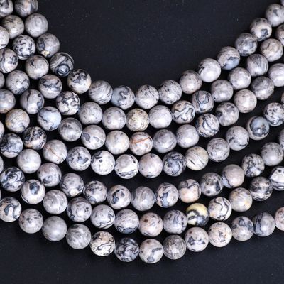 8 mm de piedra natural de mapa de piedras preciosas cuentas de cristal para la fabricación de joyas