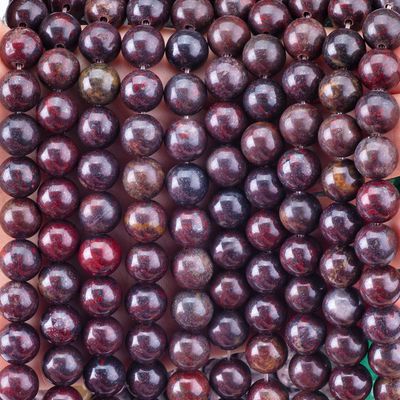 Flor roja de jaspe cuentas redondas cristal natural piedra preciosa tamaño de cuentas diferentes hebras de cuentas sueltas para hacer joyas