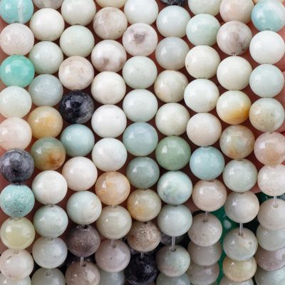 Amazonita de cuentas redondas de cristal natural de piedra preciosa de diferentes tamaños de cuentas hilos de cuentas sueltas para la fabricación de joyas DIY