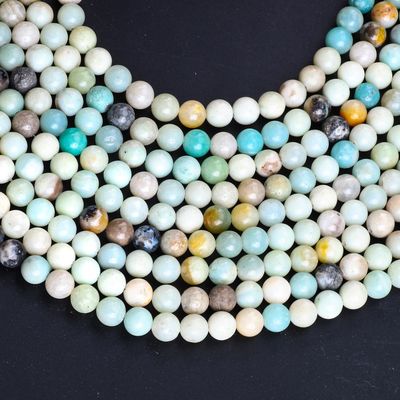 Amazonita de cuentas redondas de cristal natural de piedra preciosa de diferentes tamaños de cuentas hilos de cuentas sueltas para la fabricación de joyas DIY