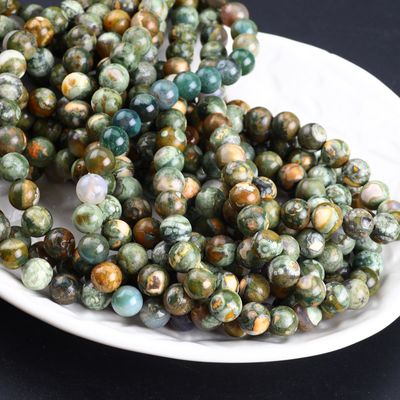 Kambaba Jasper cuentas redondas cristal natural de piedra preciosa hilos de cuentas sueltas para la fabricación de joyas DIY