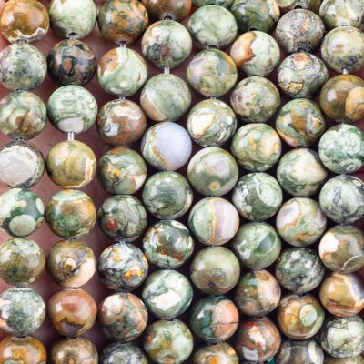 Kambaba Jasper cuentas redondas cristal natural de piedra preciosa hilos de cuentas sueltas para la fabricación de joyas DIY