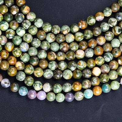 Kambaba Jasper cuentas redondas cristal natural de piedra preciosa hilos de cuentas sueltas para la fabricación de joyas DIY