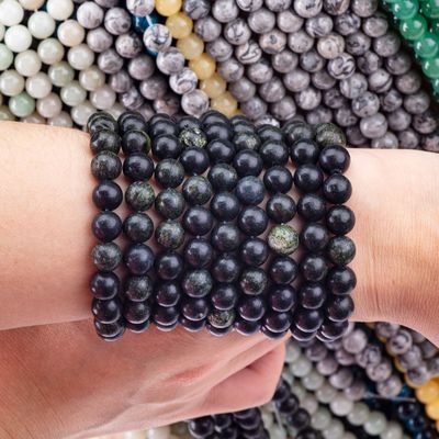 Cuerdas de perlas redondas de cristal natural de piedra preciosa hebras de perlas sueltas para la fabricación de joyas DIY