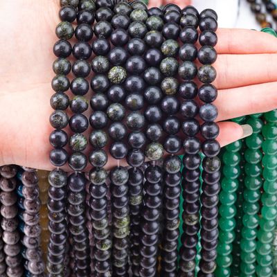 Cuerdas de perlas redondas de cristal natural de piedra preciosa hebras de perlas sueltas para la fabricación de joyas DIY