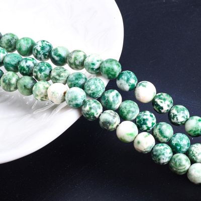 Perlas redondas con manchas azules cristal natural de piedra preciosa hebras sueltas de perlas para hacer joyas DIY