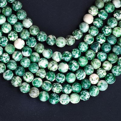 Perlas redondas con manchas azules cristal natural de piedra preciosa hebras sueltas de perlas para hacer joyas DIY